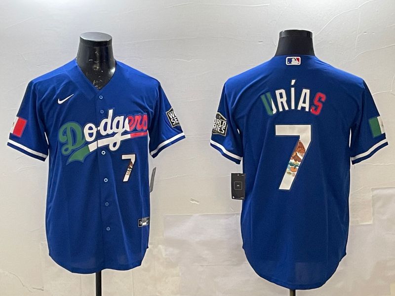 Men Los Angeles Dodgers #7 Urias Blue Fashion 2025 Nike MLB Jersey style 8
